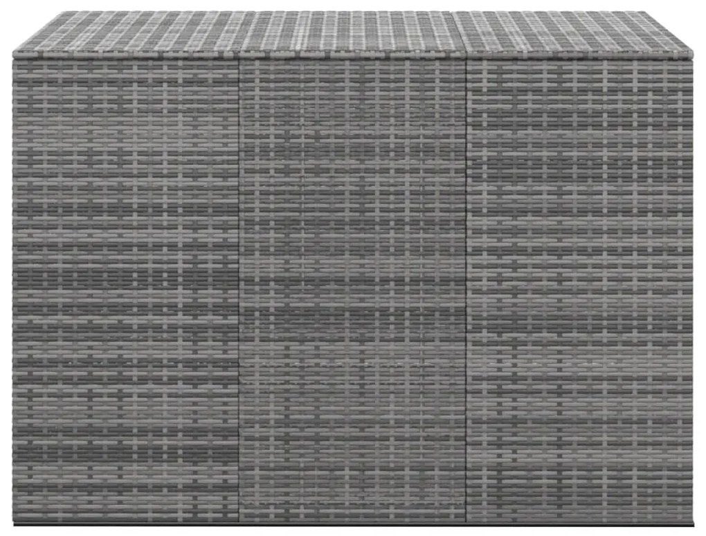 Caixa para almofadões de jardim 145x100x103 cm vime PE cinzento