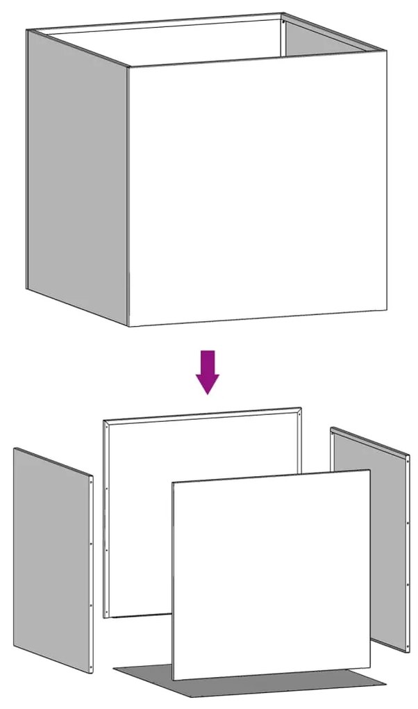 Vasos/floreiras 2 pcs 49x47x46 cm aço laminado a frio antracite