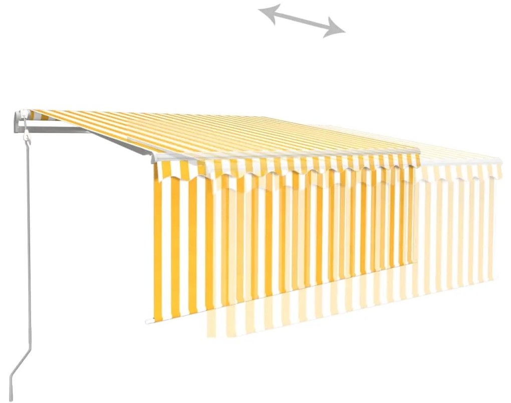 Toldo retrátil automático com estore 3x2,5 m amarelo e branco