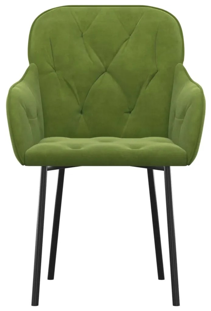 Cadeiras de jantar 2 pcs veludo verde-claro