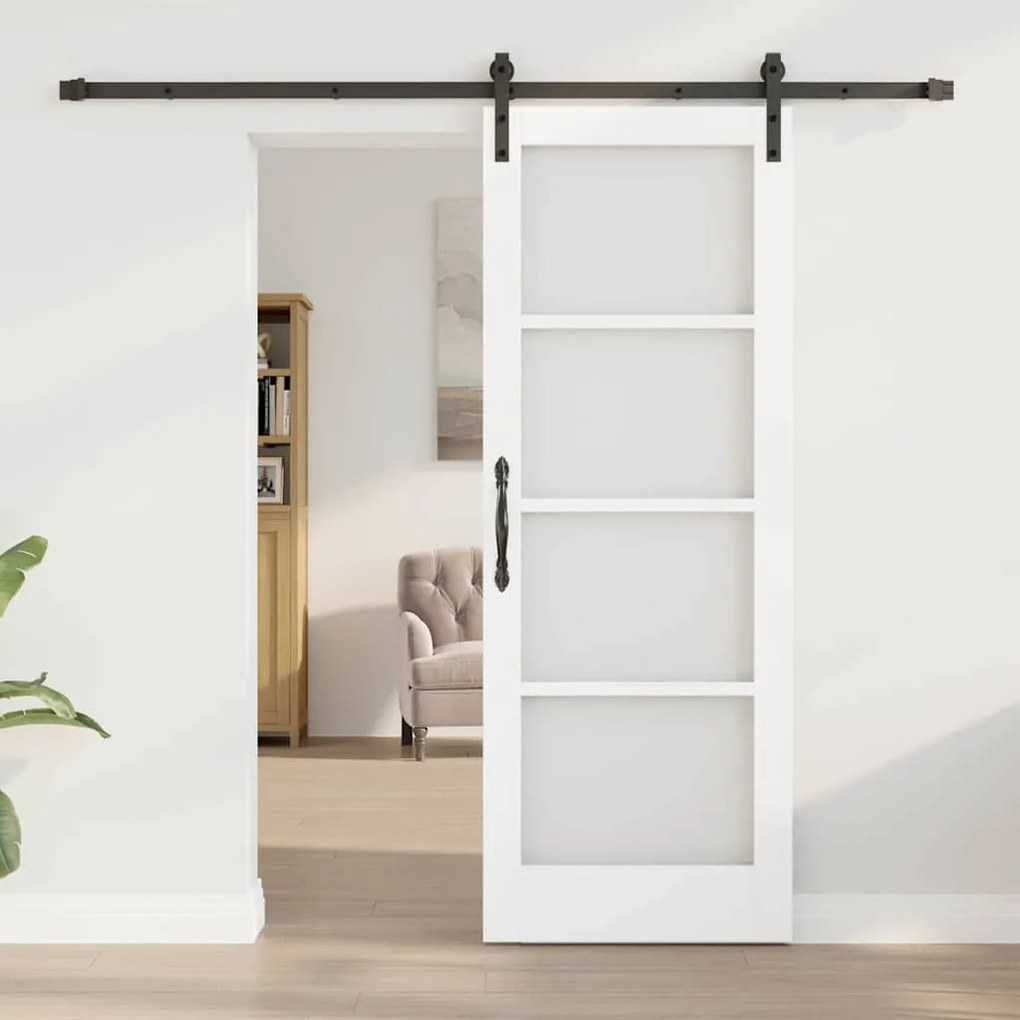 Porta Deslizante vidaXL com Conjunto de Ferragens 'ORKDAL'Branca 73,5x