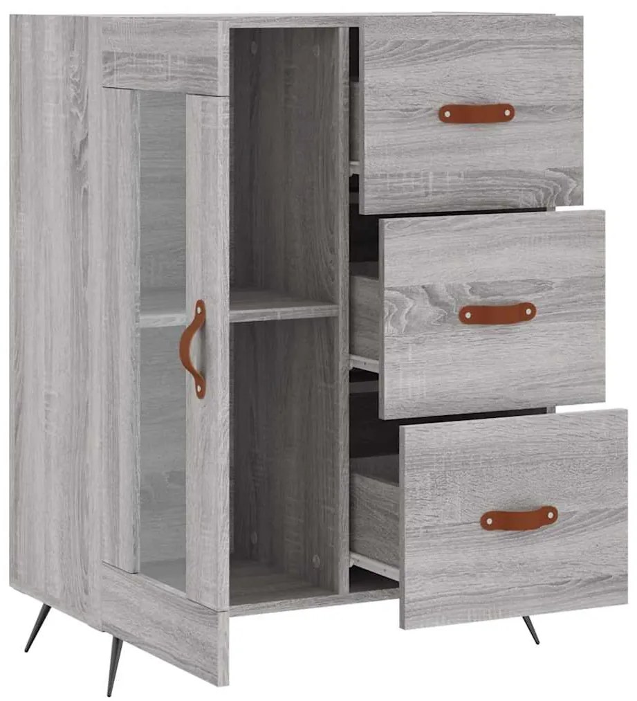 Aparador 69,5x34x90 cm derivados de madeira cinzento sonoma