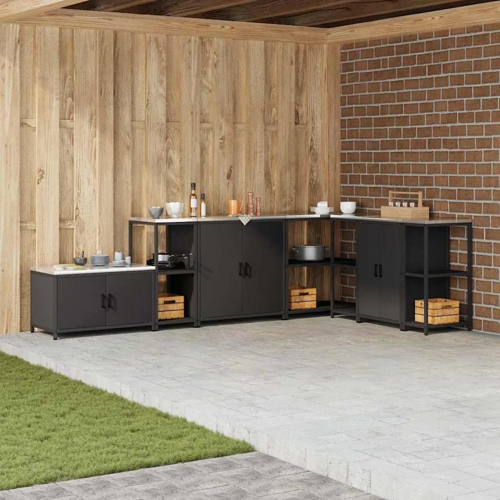 vidaXL Prateleira de Armazenamento de Cozinha Preto 60 x 50 x 92 cm