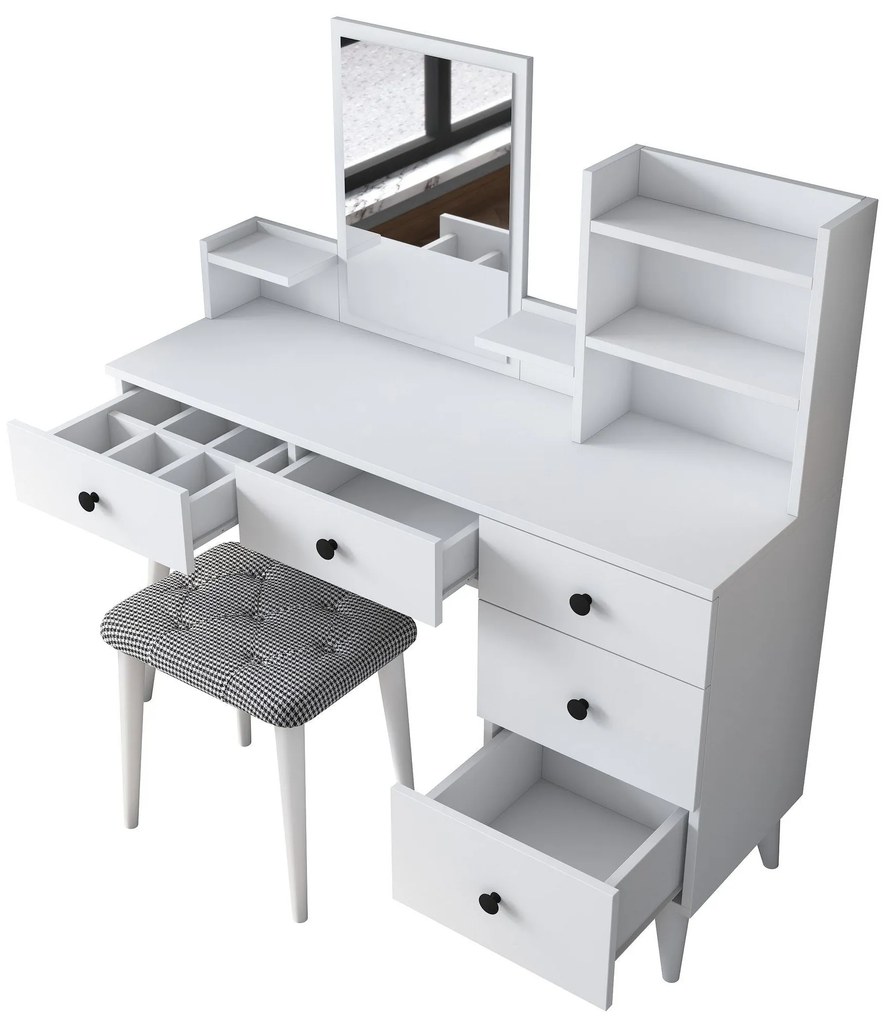 Mesa de Maquilhagem BJ101 – Branco – 125x93,8x40 cm