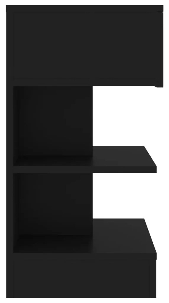 Mesa de cabeceira 40x35x65 cm derivados de madeira preto