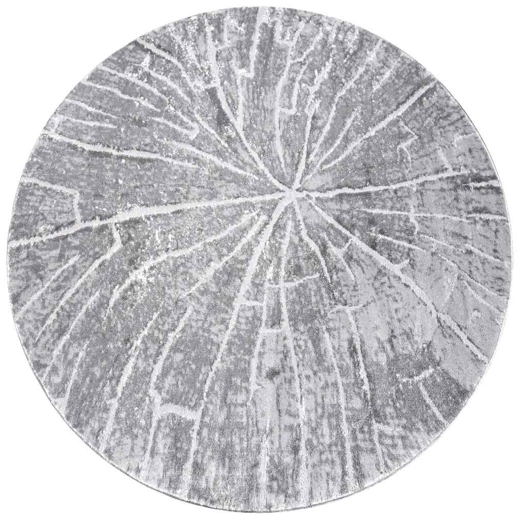 Tapete MEFE moderno  Circulo 2784 Árvore Madeira - Structural dois níveis de lã cinza cinzento