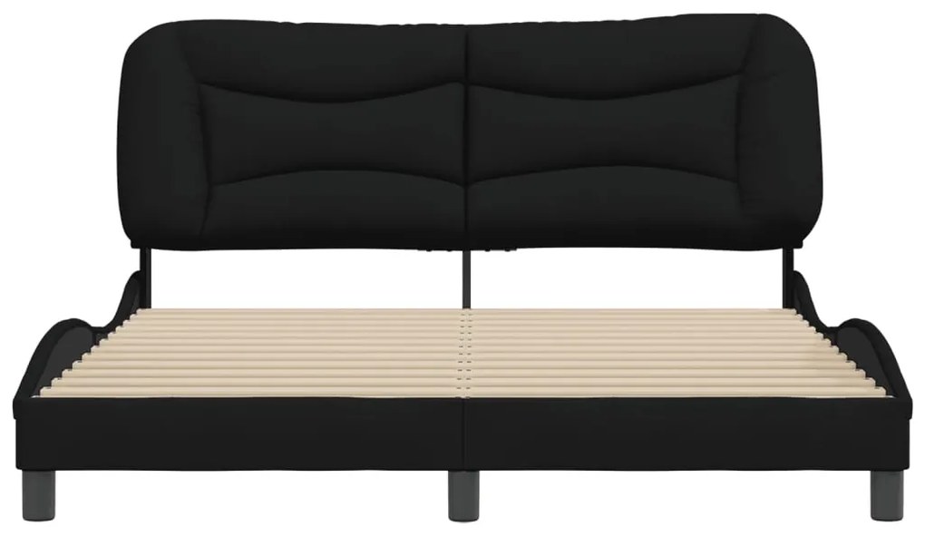 Estrutura de cama sem colchão 160x200 cm tecido preto