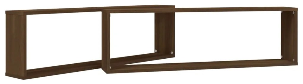 Prateleiras cubo 2 pcs derivados de madeira carvalho castanho