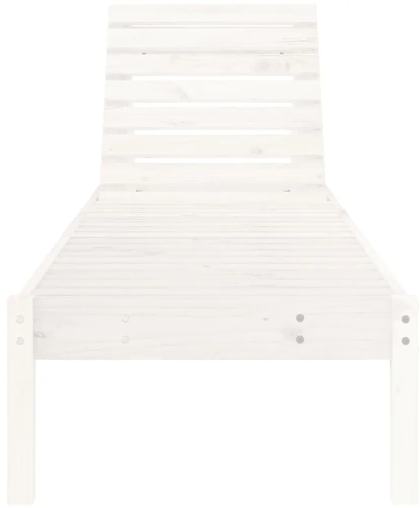 Espreguiçadeira 199,5x60x74 cm madeira de pinho maciça branco