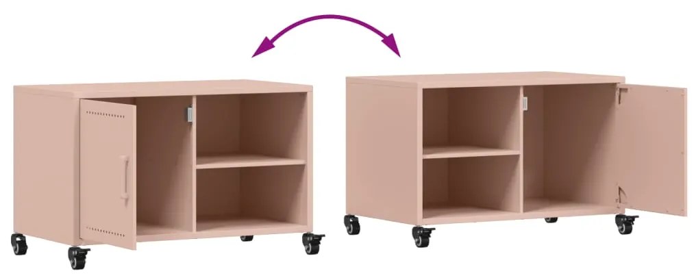 Móvel de TV 68x39x43,5 cm aço rosa