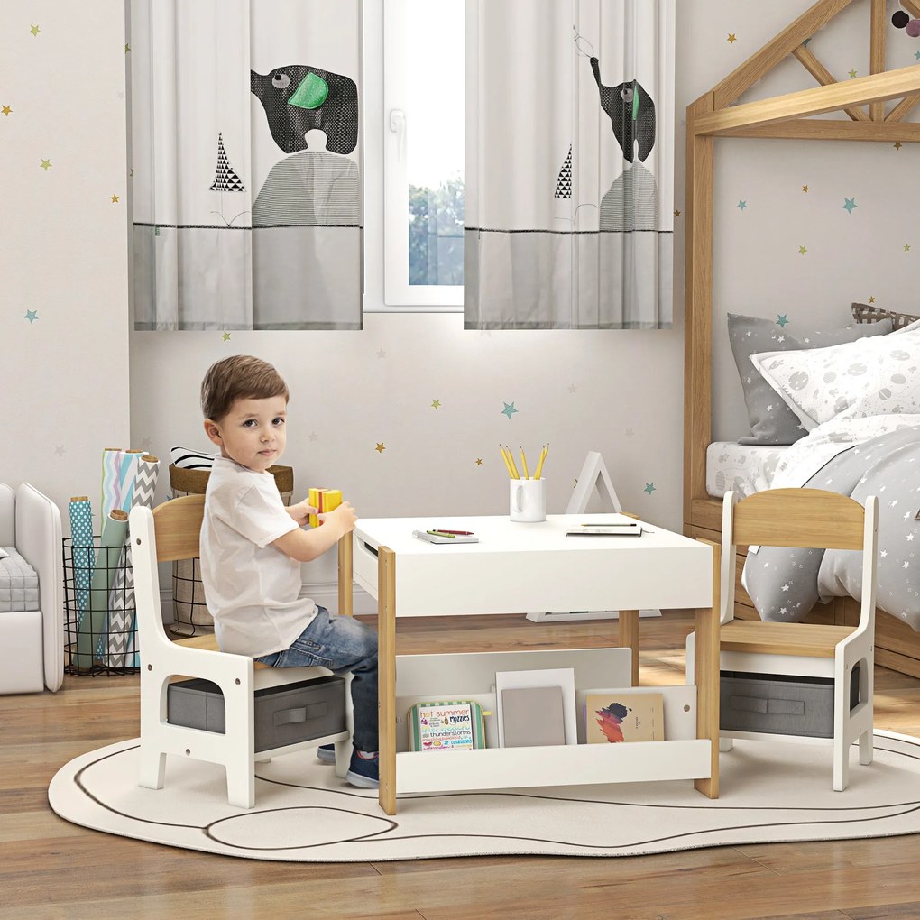Conjunto de Mesa e 2 Cadeiras Infantis Mesa com Cadeiras para Crianças