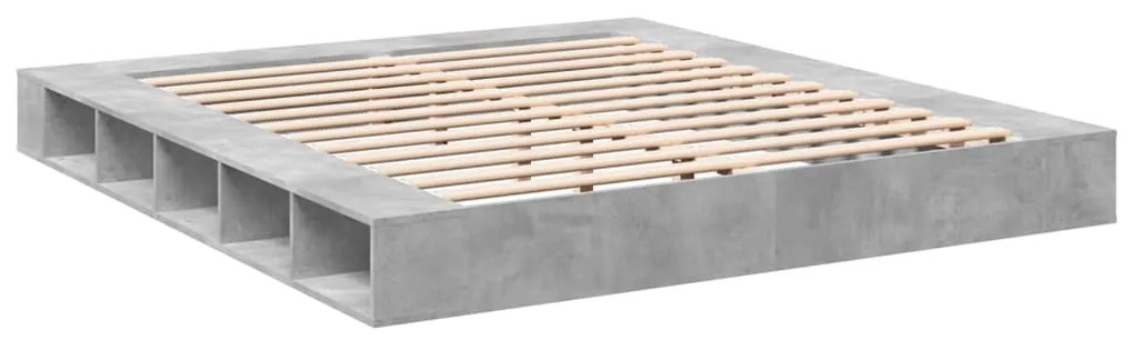 Estrutura de cama 200x200 cm derivados de madeira cinza cimento