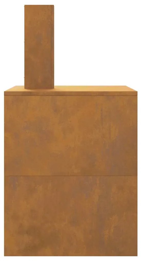 Fogueira com Chaminé 80x50x96 cm Aço Envelhecido