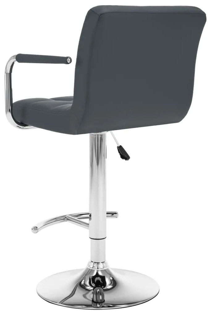 Bancos de bar 2 pcs couro artificial cinzento
