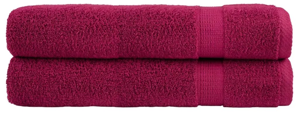 Toalhas premium SOLUND 2 pcs 100x200 cm 600 gsm bordô