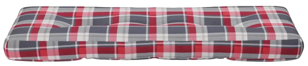 Almofadão p/ sofá de paletes 120x40x12cm tecido xadrez vermelho