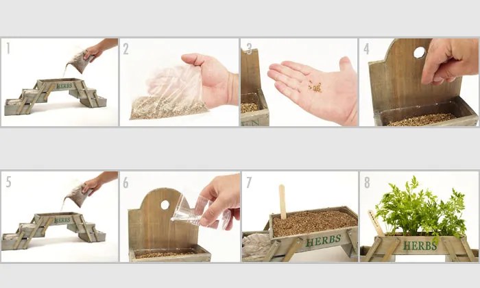 Mini Horta Plegável – 5 Compartimentos – 71,5x15,5x18 cm – Em Madeira