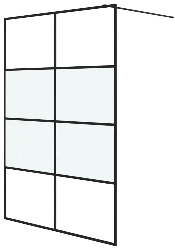 Divisória de chuveiro 140x195 cm vidro semiopaco ESG preto
