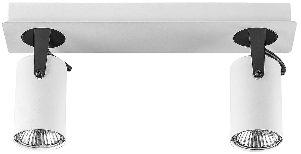 Candeeiro de teto em metal preto e branco para 2 lâmpadas KLIP Beliani