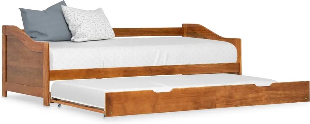 Estrutura sofá-cama de puxar 90x200 cm madeira pinho castanho