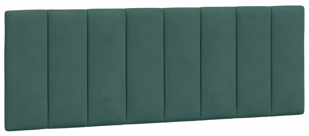 Estrutura de cama sem colchão 140x200 cm veludo verde-escuro