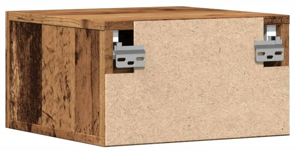 Mesas de cabeceira de parede 2 pcs 35x35x20cm cor madeira velha