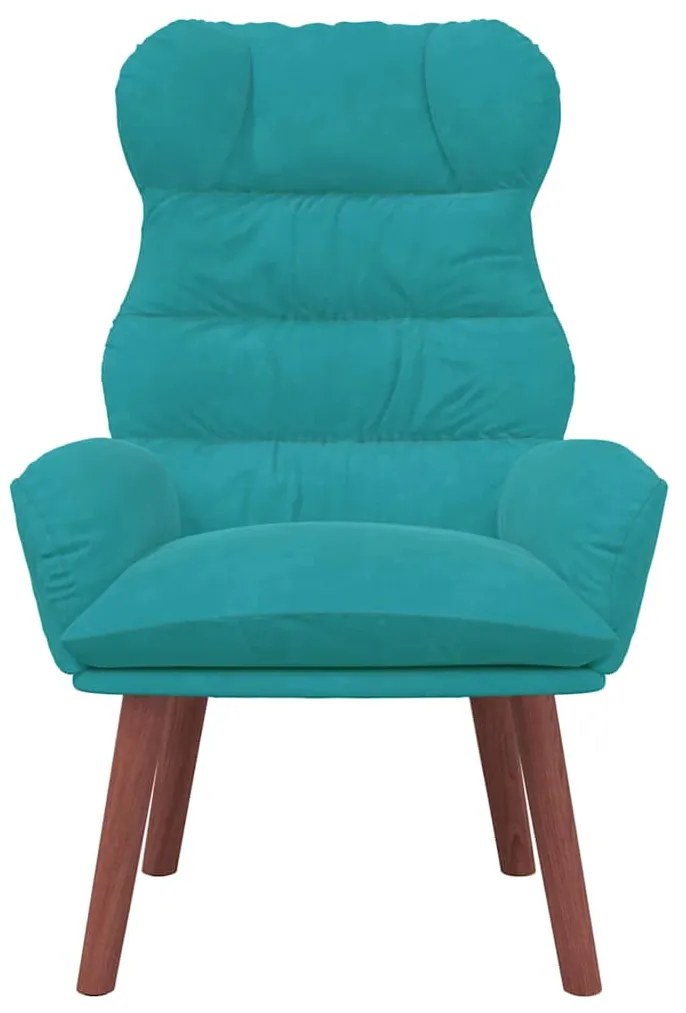 Cadeira Relaxante Veludo Turquesa