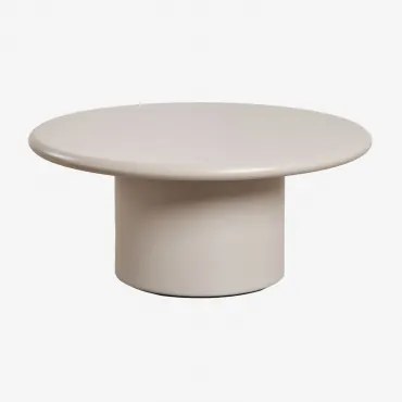 Mesa De Centro Redonda Ø80 Cm Em Mdf Rodeo Tapioca Bege - Sklum