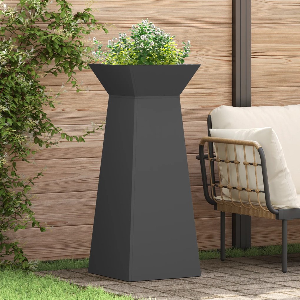 Suporte para Plantas Preto Metal 40 x 40 x 101 cm