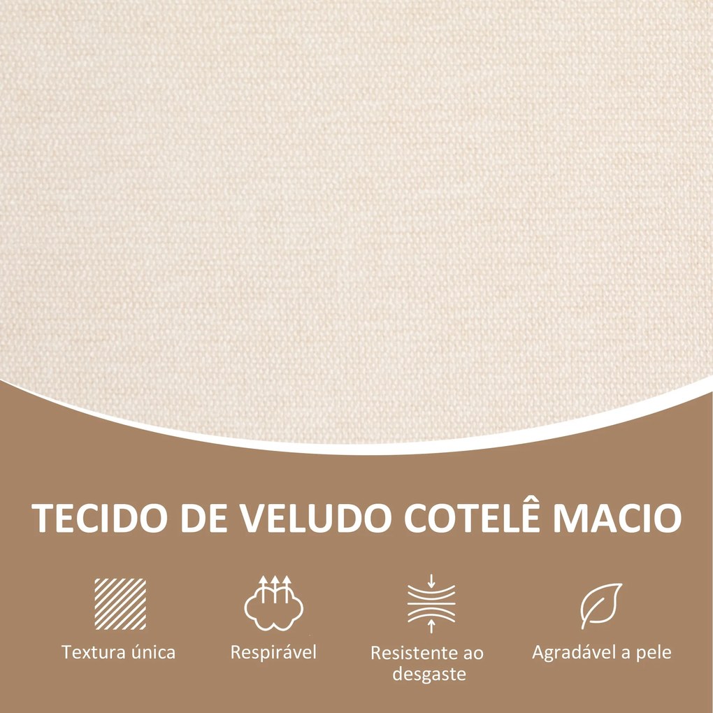 Sofá de 2 Lugares Estofado em Chenille com 2 Almofadas Laváveis e Apoio para os Braços em Vime Sintético 123x75x88 cm Bege