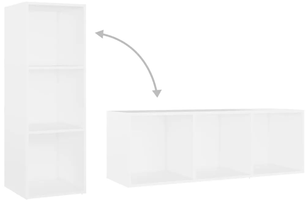 3 pcs conjunto de móveis para TV contraplacado branco