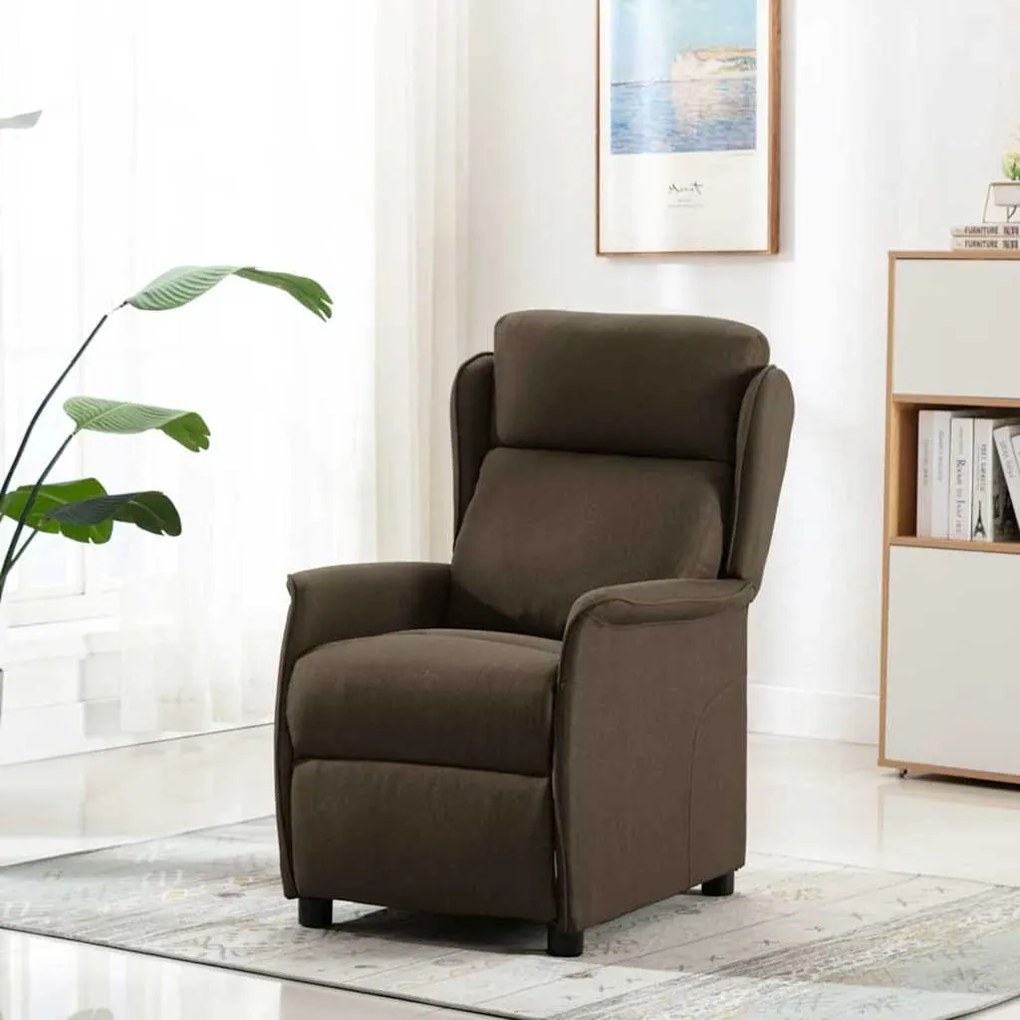 Cadeira Recliner de Massagem em Tecido Castanho