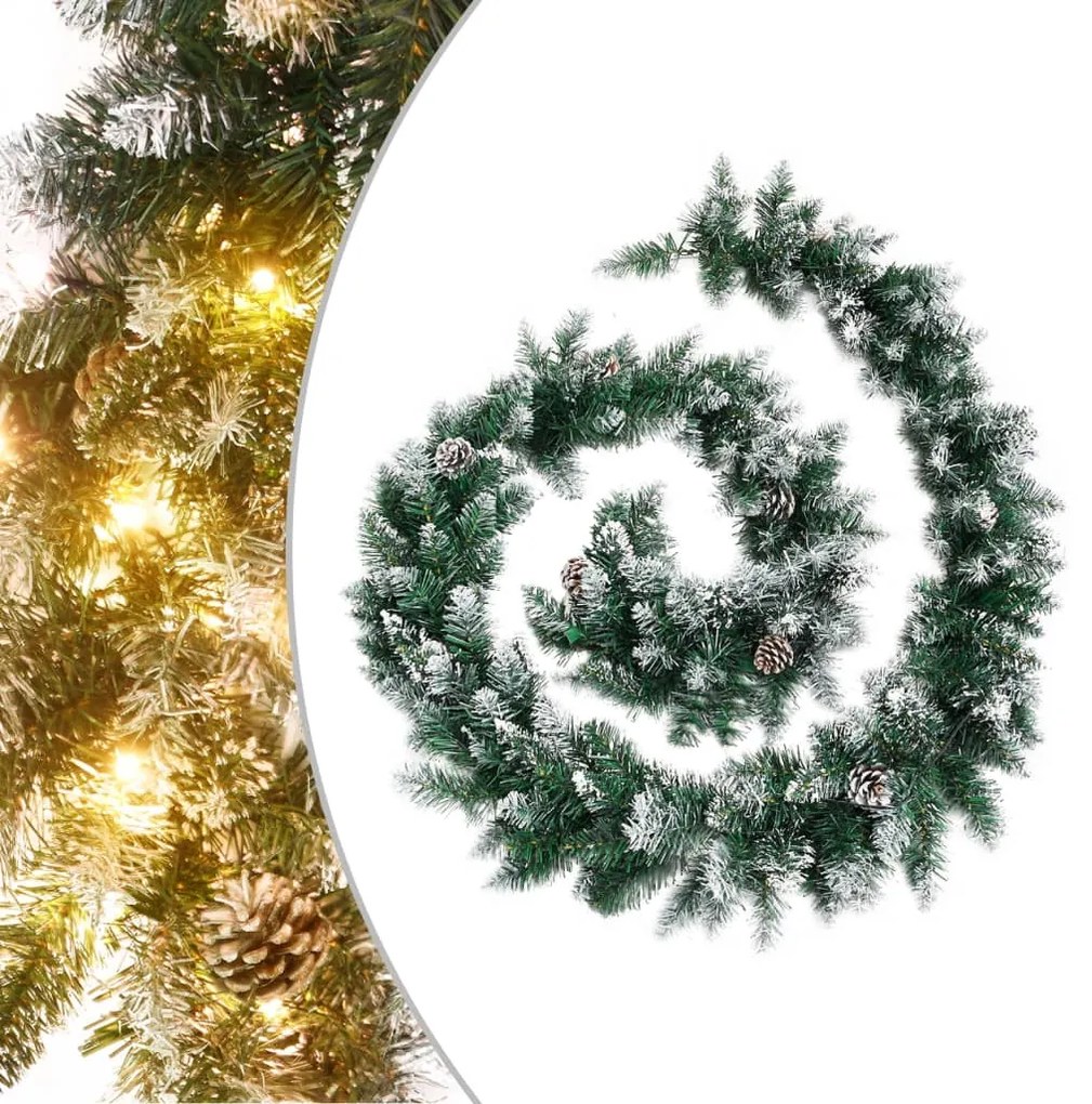 345170 vidaXL Grinalda de Natal com luzes LED 5,2 m PVC verde