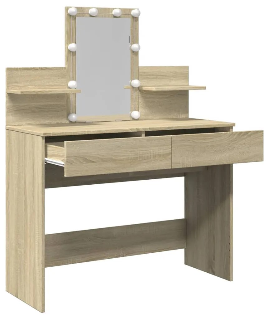 Toucador com LEDs 100x40x130 cm carvalho sonoma
