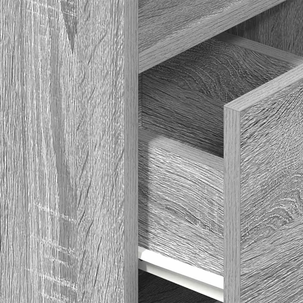 Mesa de cabeceira com gaveta 25x31x66 cm cinzento sonoma