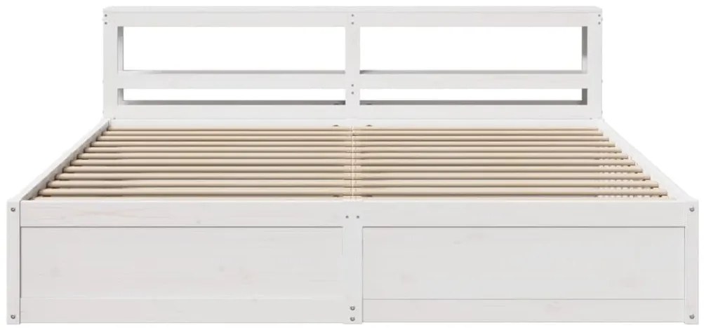 Estrutura de cama com cabeceira 180x200cm pinho maciço branco
