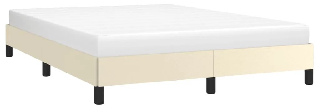 Estrutura de cama 140x200 cm couro artificial cor creme