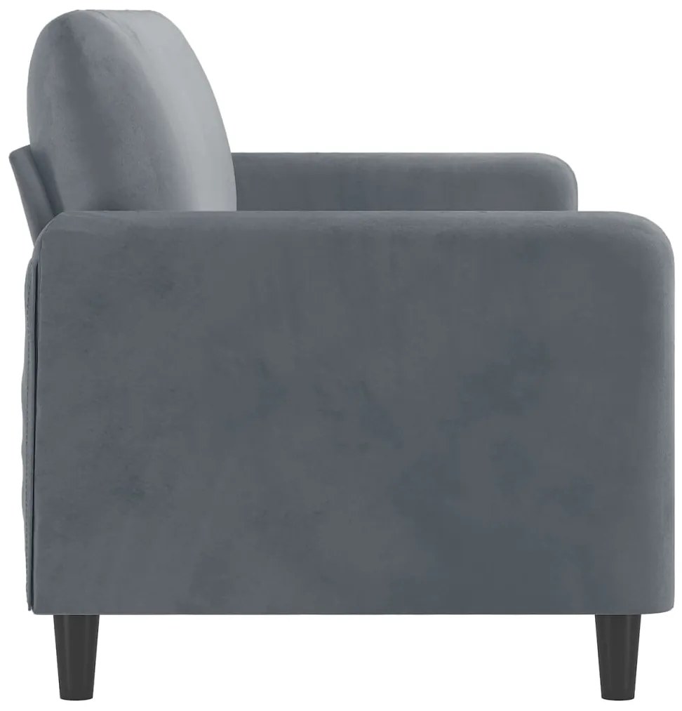 Sofá de 3 lugares 180 cm veludo cinza-escuro