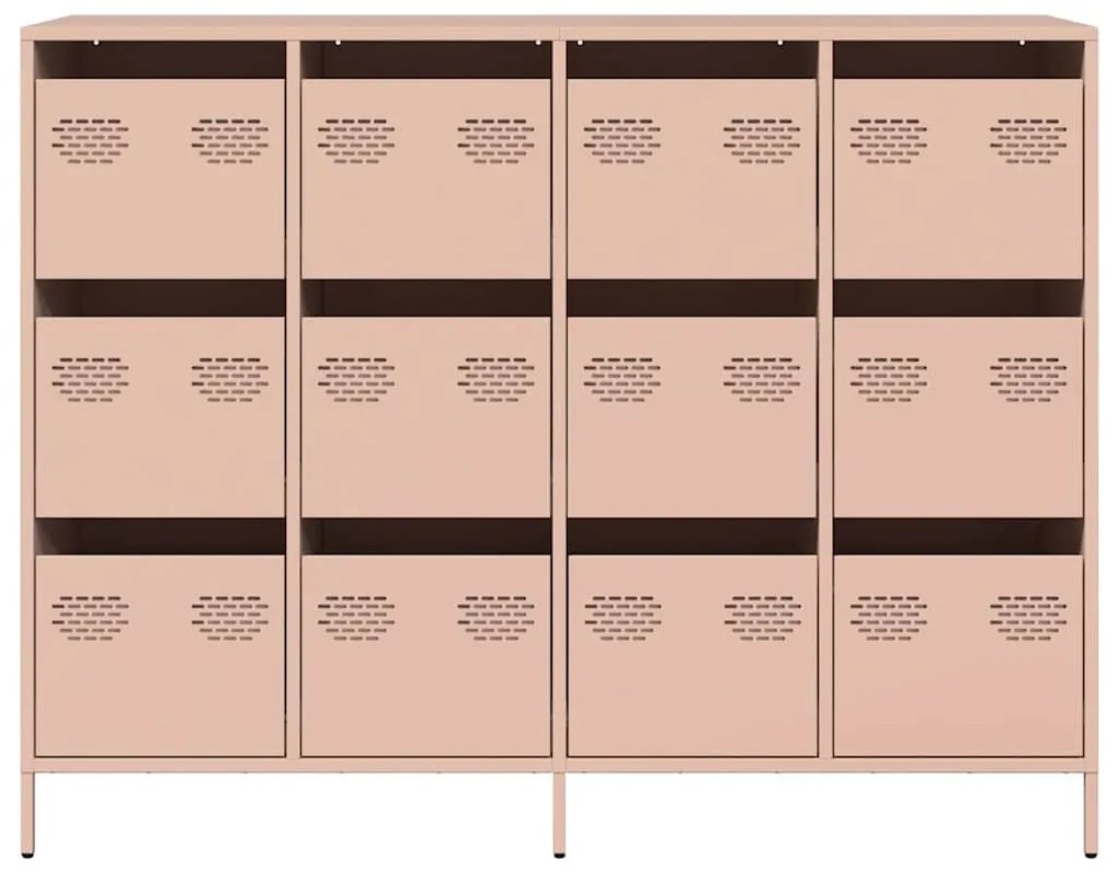 Aparador 135x39x103,5 cm aço laminado a frio rosa