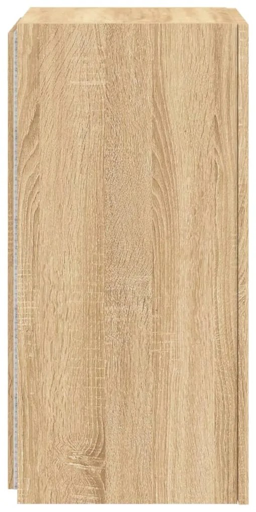 Móvel de parede p/ TV c/ luzes LED 30,5x35x70cm carvalho sonoma