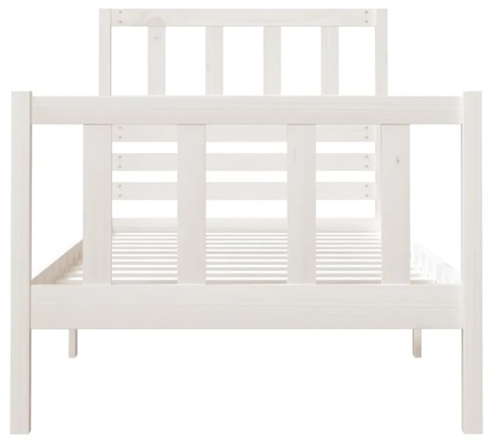 Estrutura cama pequena solteiro 75x190 cm madeira maciça branco