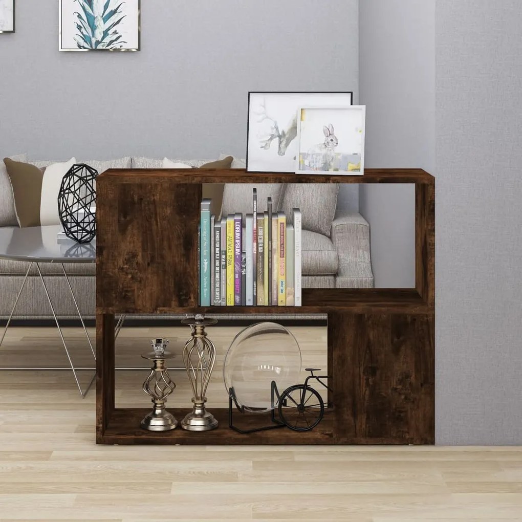 826644 vidaXL Estante/divisória 80x24x63 cm carvalho fumado