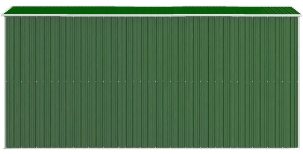 Abrigo de jardim 192x440x223 cm aço galvanizado verde