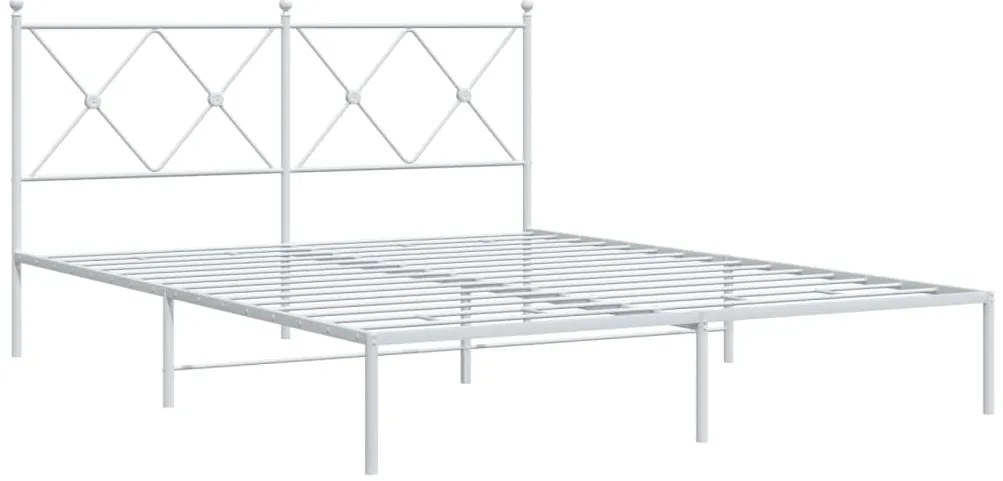 Estrutura de cama com cabeceira 160x200 cm metal branco