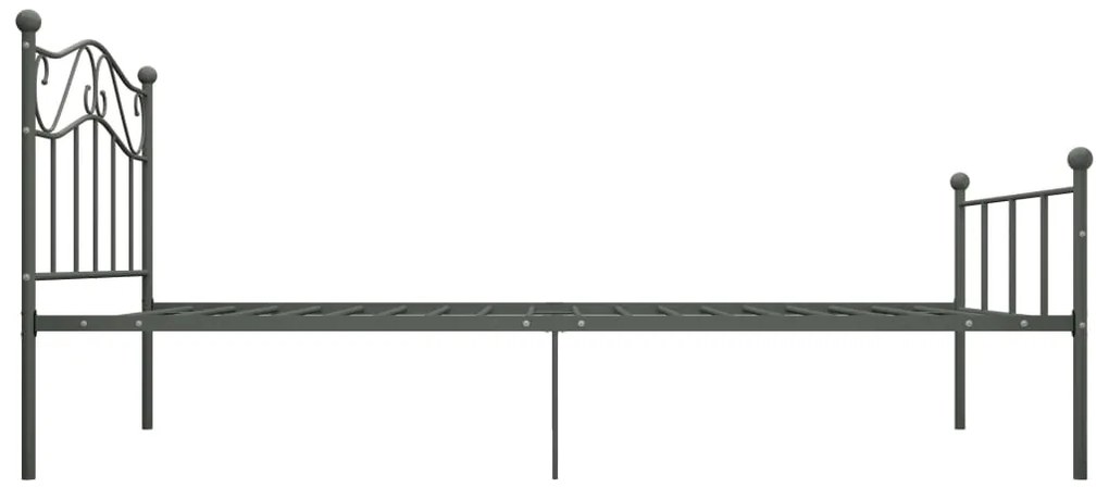 Estrutura de cama 100x200 cm metal cinzento