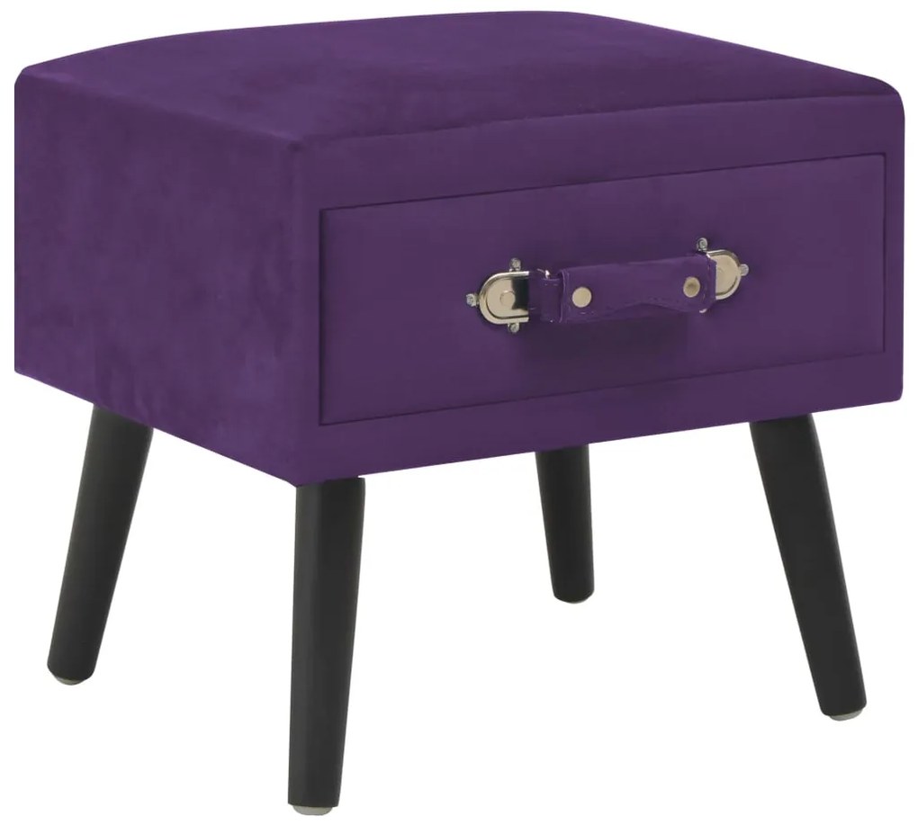 Mesas-de-cabeceira 2 pcs 40x35x40 cm veludo roxo-escuro