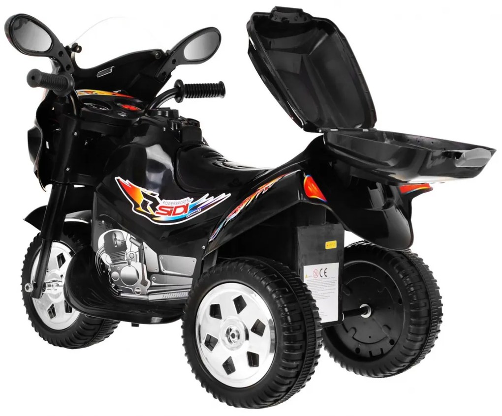 Mota elétrica para crianças 6V, Motorek BJX-088 1,5 a 4 anos Preta