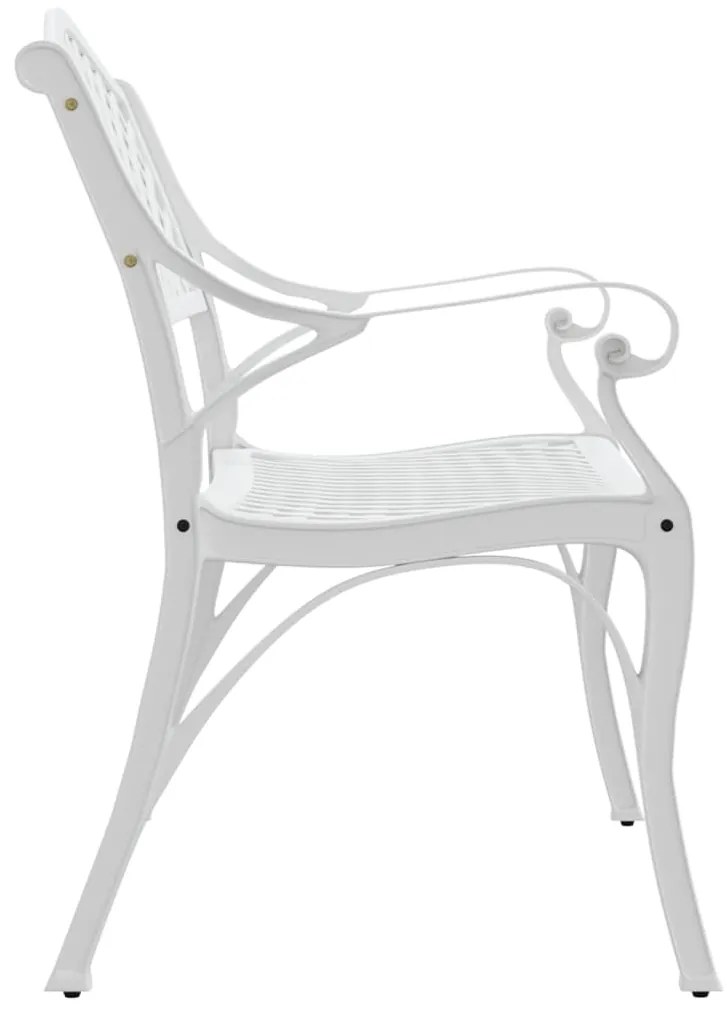 Banco de jardim 102 cm alumínio fundido branco