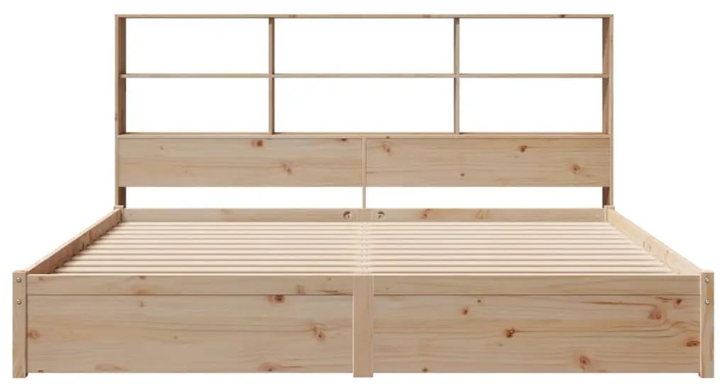 Cama com estante sem colchão 200x200 cm pinho maciço