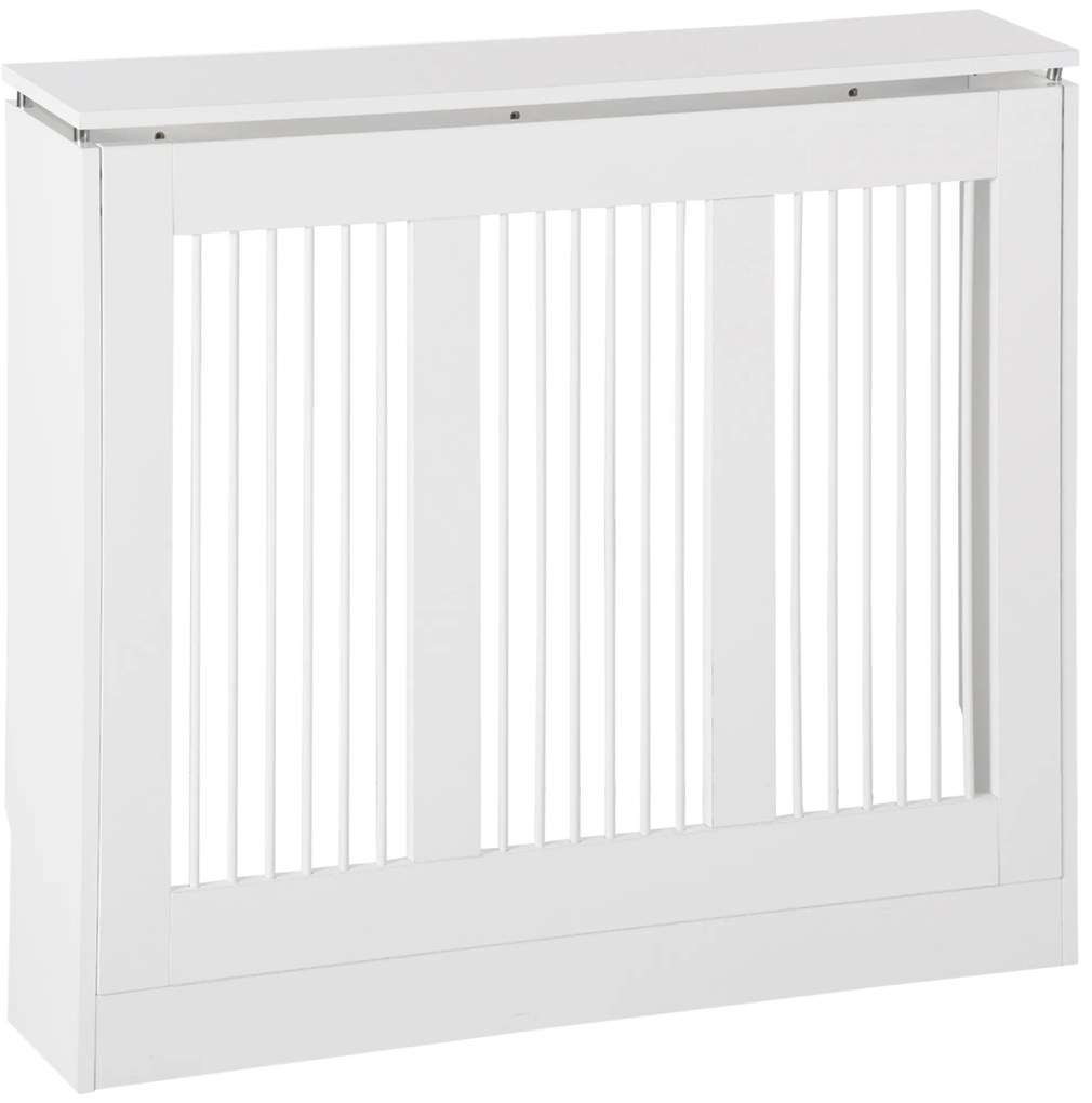 HOMCOM Cobertura de Radiador Branca 90x18x84 cm Cobertura de Radiador de MDF Desenho Modern para Sala de Estar Dormitório Branco